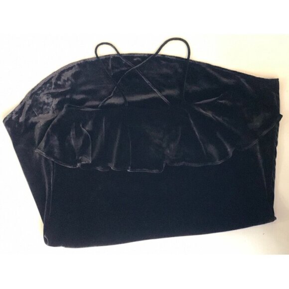 Madewell Women's Ruffle Velvet Mini Dress Size XS Black $145 - Picture 12 of 12